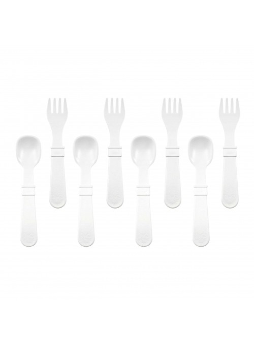 (8pk) BPA-Free Utensil Set for Babies & Kids - All White