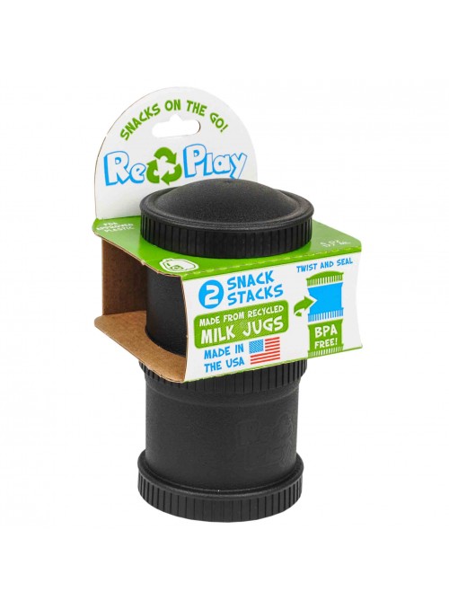 (2pk) BPA-Free Snack Stack for Babies & Kids - Black
