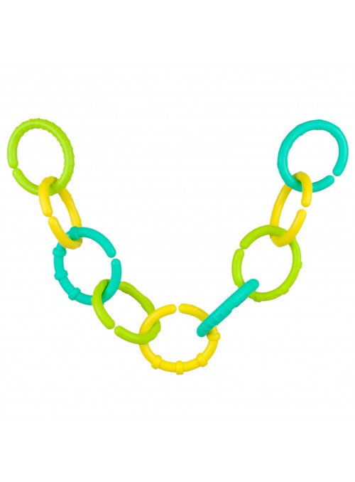 (9pk) BPA-Free Teether Links - Aqua, Green & Yellow