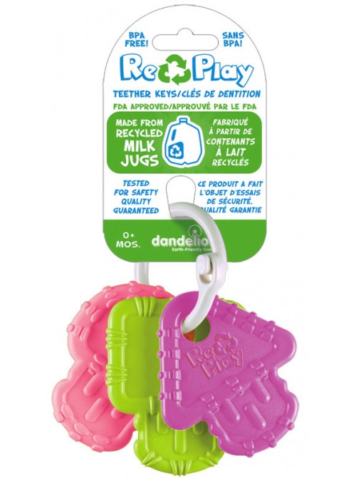 (3pk) BPA-Free Teether Keys - Purple, Baby Pink & Green