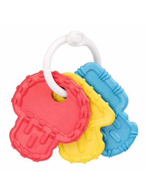 (3pk) BPA-Free Teether Keys - Sky Blue, Red & Yellow