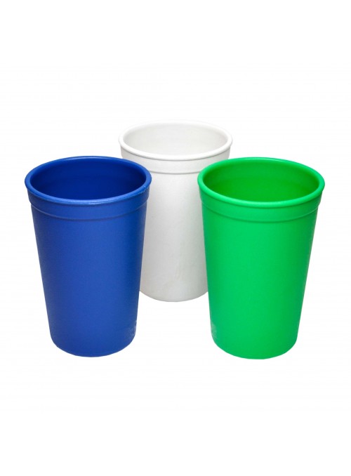 (3pk) BPA-Free Tumbler/ Drinking Cup Set for Babies & Kids - Navy Blue, Kelly Green & White