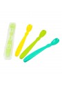(4pk) BPA-Free Infant Spoons with Travel Case - Green, Aqua, Green, Yellow